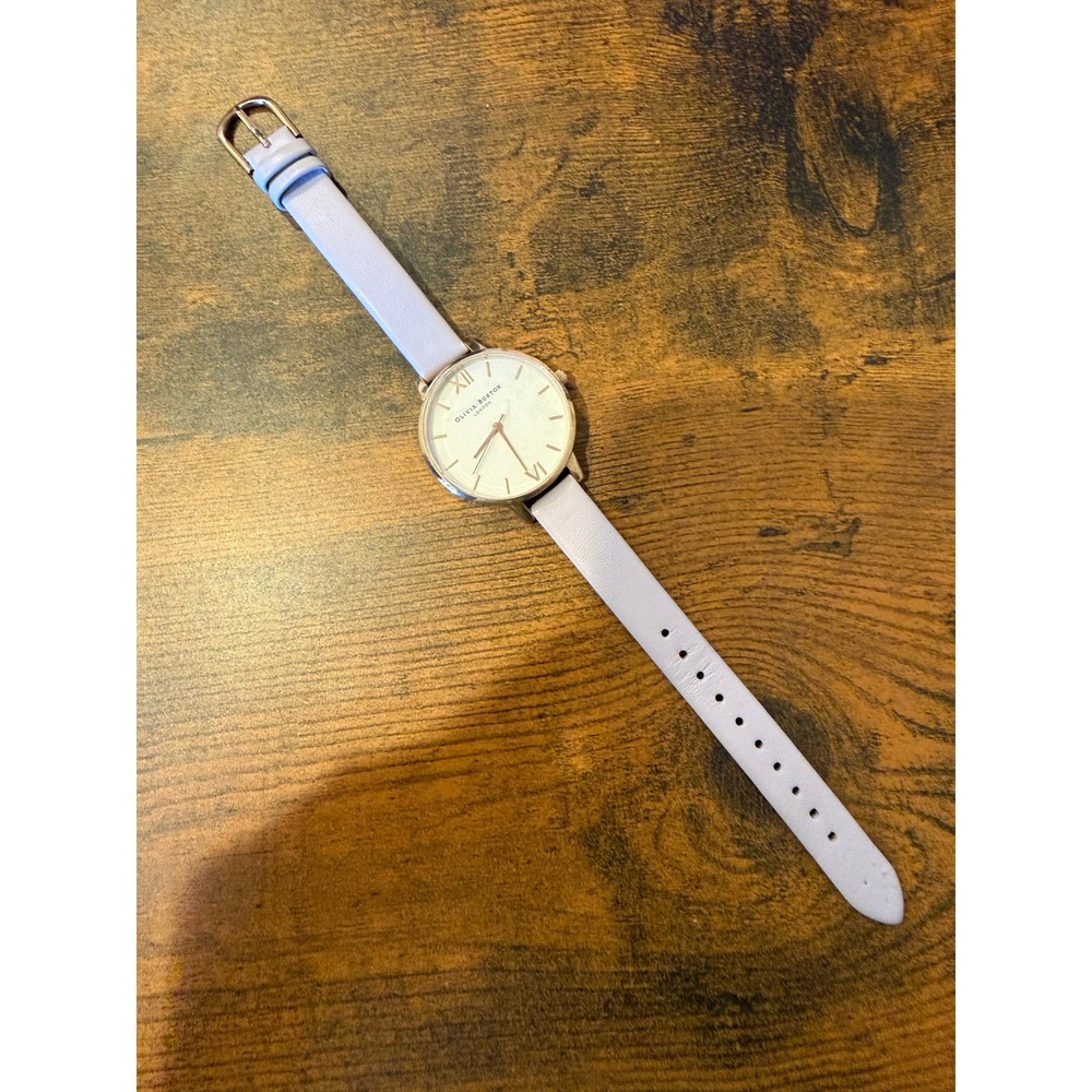 Olivia Burton London Rose Gold Lilac Leather Marble Dial Watch OB16BDW22 OBW0497